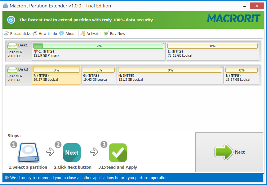Partition Extender interface