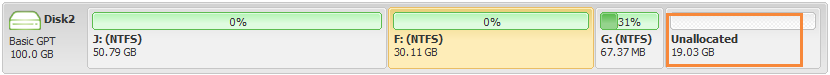 Unallocated space
