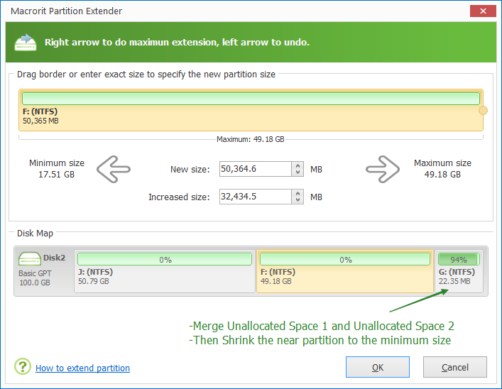 Extend data partition