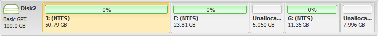 There are two unallocated space