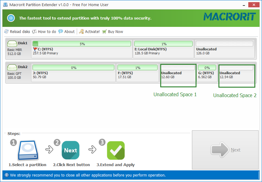 Unallocated Space situations